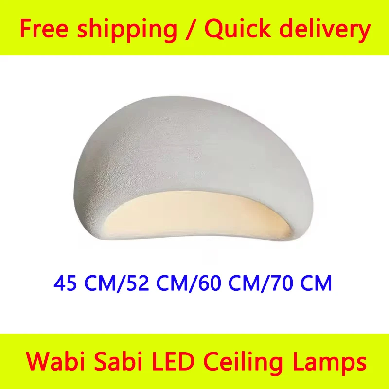 Nordic Wabi Sabi LED Ceiling Lamps Minimalist Cream Style Living Room Bedroom Ceiling Light 45/52/60/70cm Home Decor Chandeliers