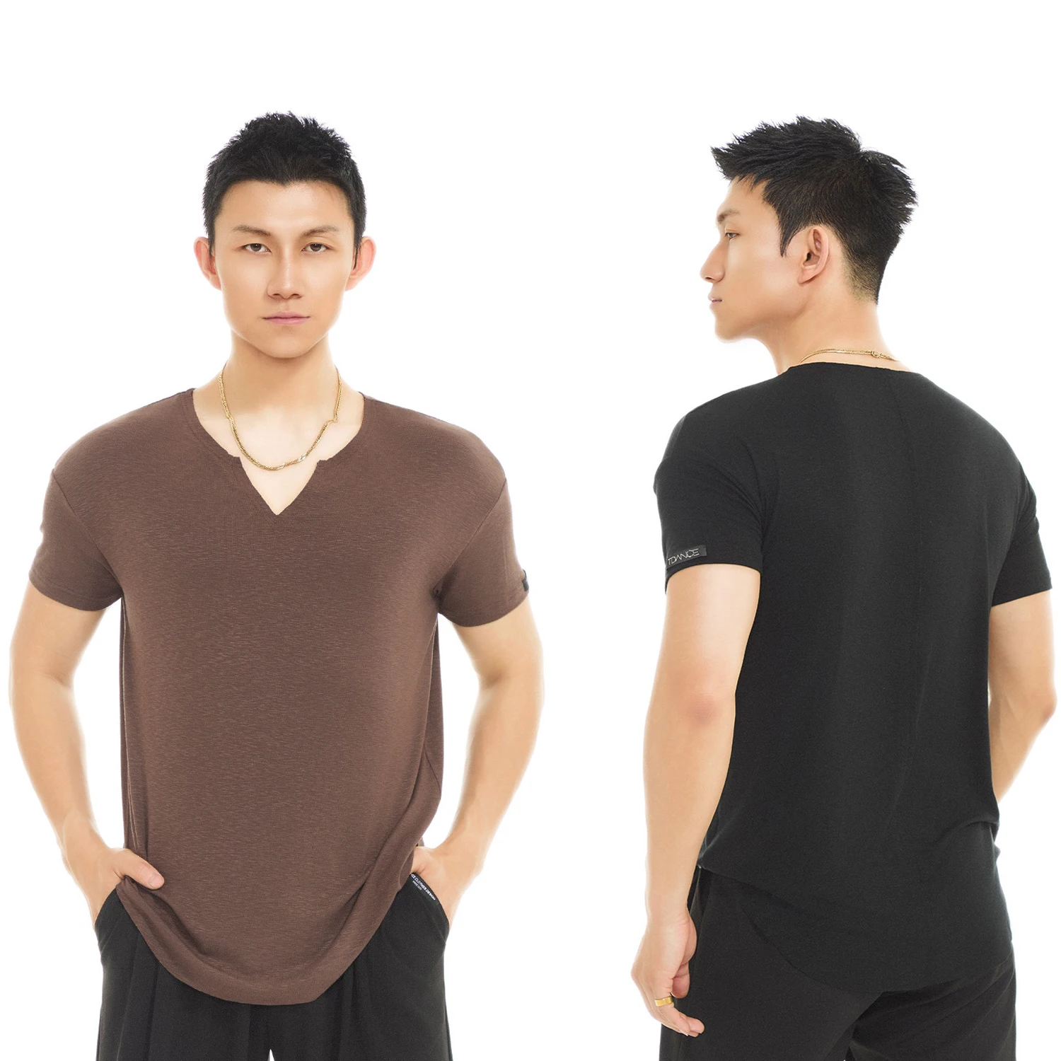 Zomer Heren Moderne Dansen Tops Volwassenen Korte Mouwen Latin Dance Top Mannelijke Rumba Ballroom Dans Top Training Kleding SL13456