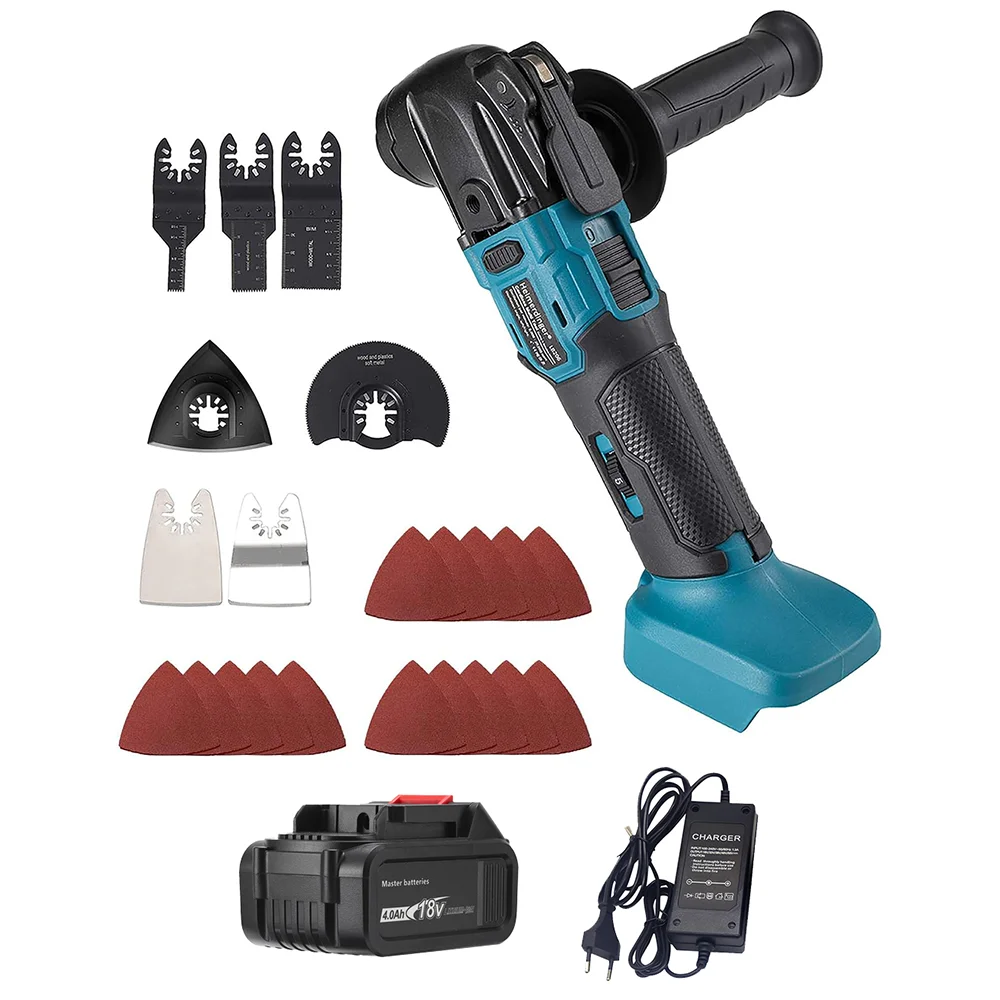 

Heimerdinger Cordless Oscillating Tool, Brushless-Motor Tool with Auxiliary Handle, Oscillating Multi-Tool for Scraping, Sanding