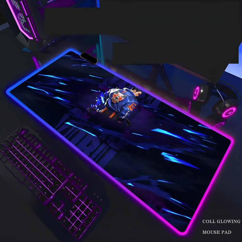 

V-Valorantses Mouse Pad Mousepad Rgb Mouse Pad Gaming 80x40cm Backlight Pc Accessories Gamer Keyboard Backlit Mat Desk Protector Mats Xxl Large Anime