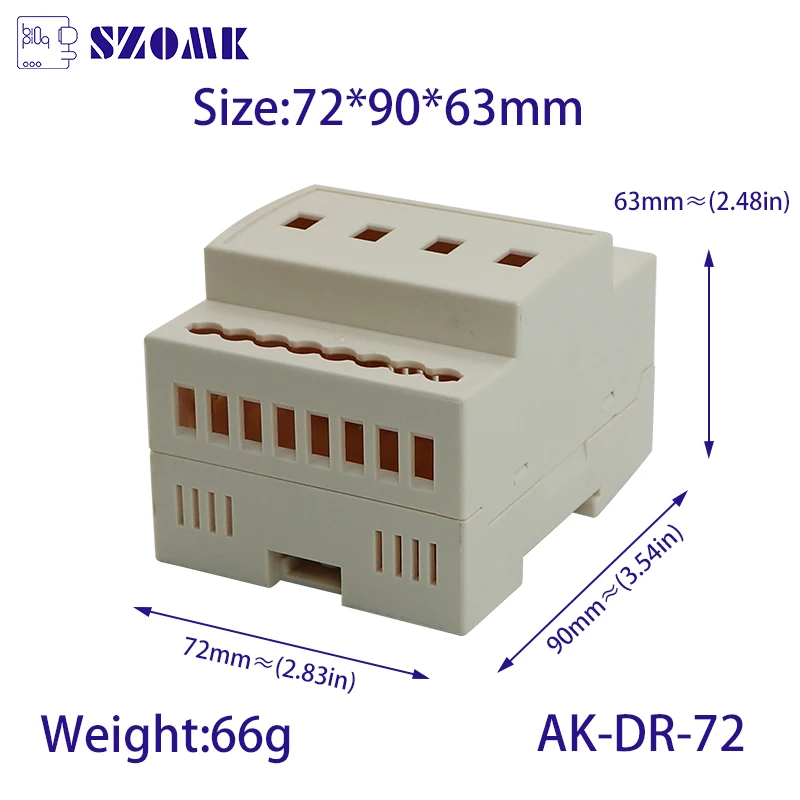 ABS Plastic din Rail Enclosure 145*90*63 mm Switch LED Din rail Clip Box UL-94 V0 Flame retardant Material