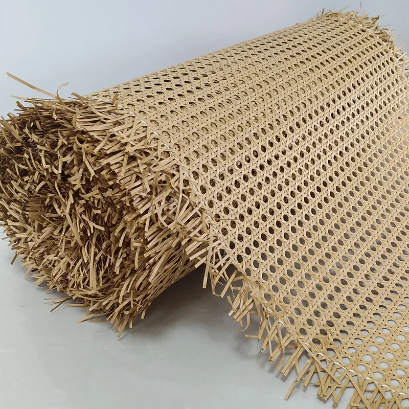 Waterproof Octagonal PE Plastic Artificial Rattan Cane Webbing Roll For Chair Table Furniture Material 40/45/50cm Wide 15 Meters