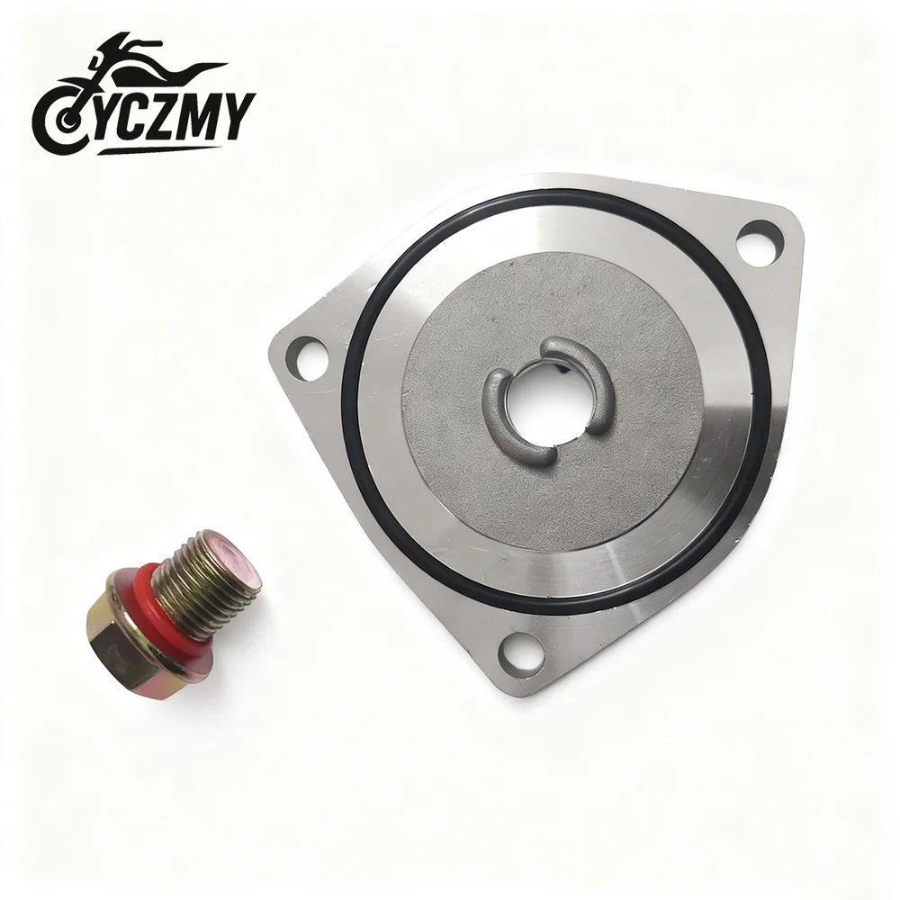 Tapón de drenaje de aceite para motocicleta Suzuki, cubierta de filtro, cubierta inferior de tornillo, placa triangular para GN125 GS125 EN125