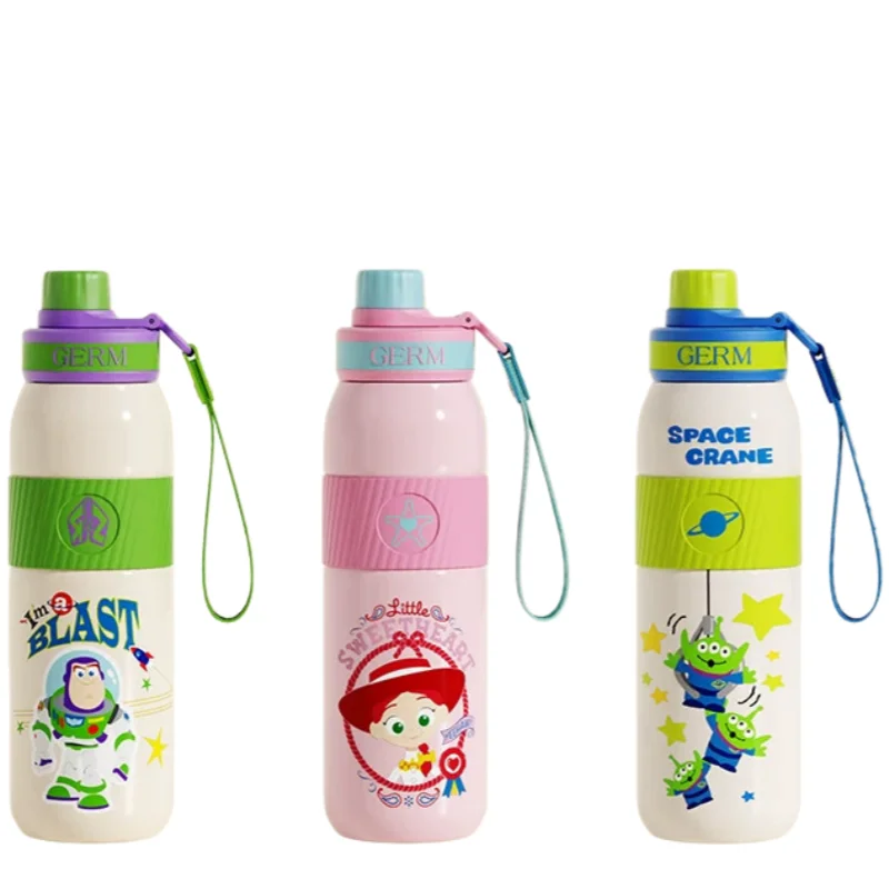 Botella de agua aislada de 580ml de Toy Story Buzz Lightyear Jessie Alien para hombres y mujeres, taza con pajita portátil, regalo de cumpleaños para estudiantes y oficinas