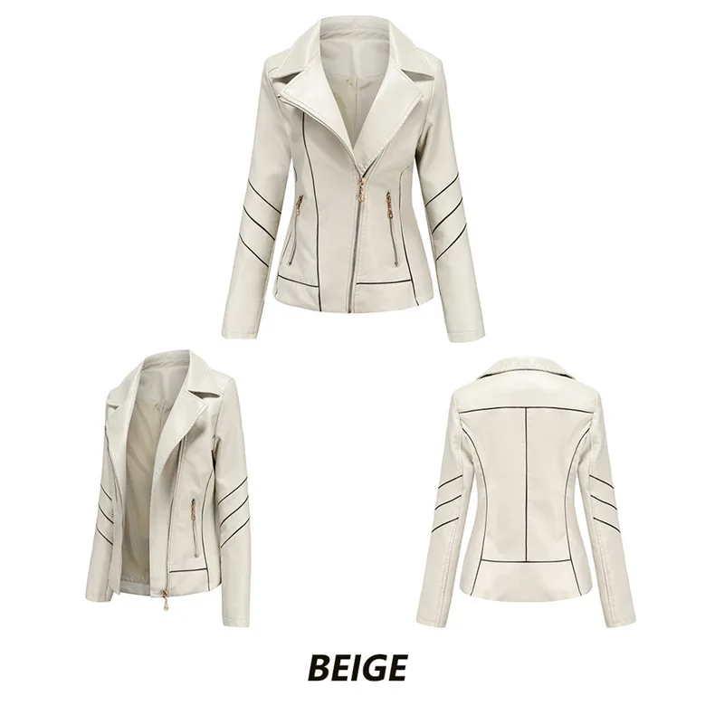 Thin PU Zipper Short Coat for Women, Motorcycle Jackets, Leather Clothes, Spring and Autumn Jackets, New Style, Purchase