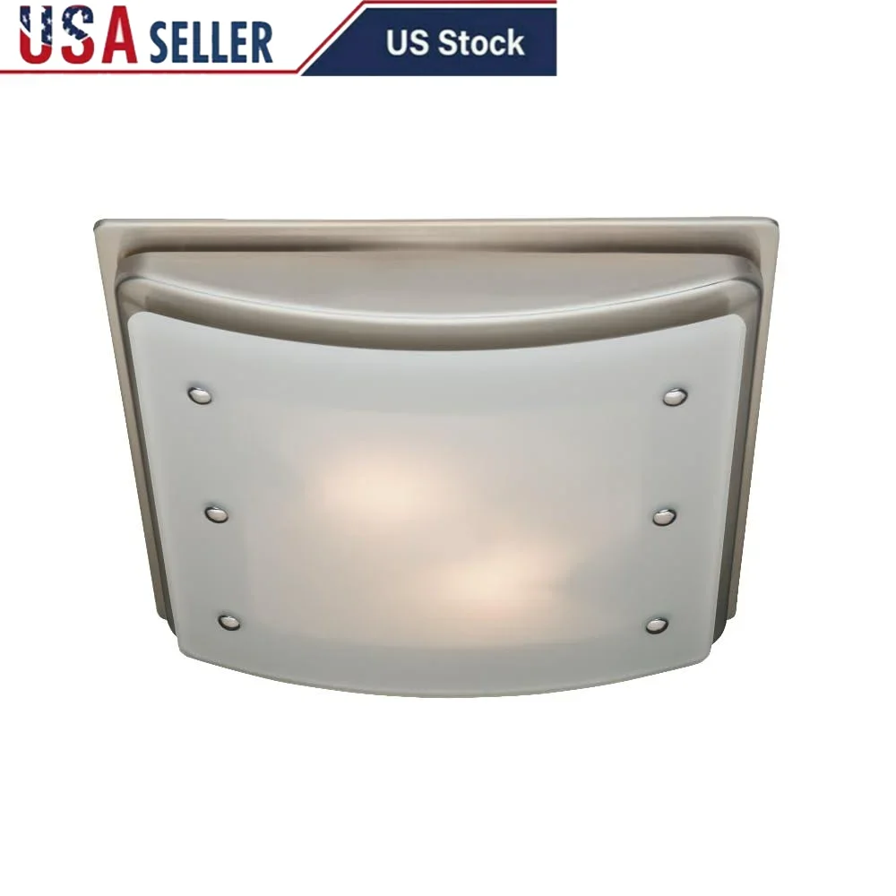 

Вентиляция для ванной комнаты, вытяжной вентилятор, ночник, матовый никель, поворотное мраморное стекло, 100 CFM, сын, 2,5 переменного тока, современный, 15 дюймов, D x 15 дюймов Ш x