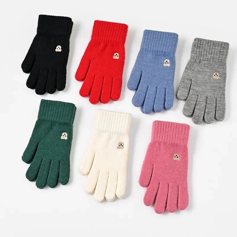 터치 스크린 다목적 겨울 장갑 니트 따뜻한 터치 스크린 장갑 여성용 전체 손가락 스키 장갑 남성용 세련된 럭셔리