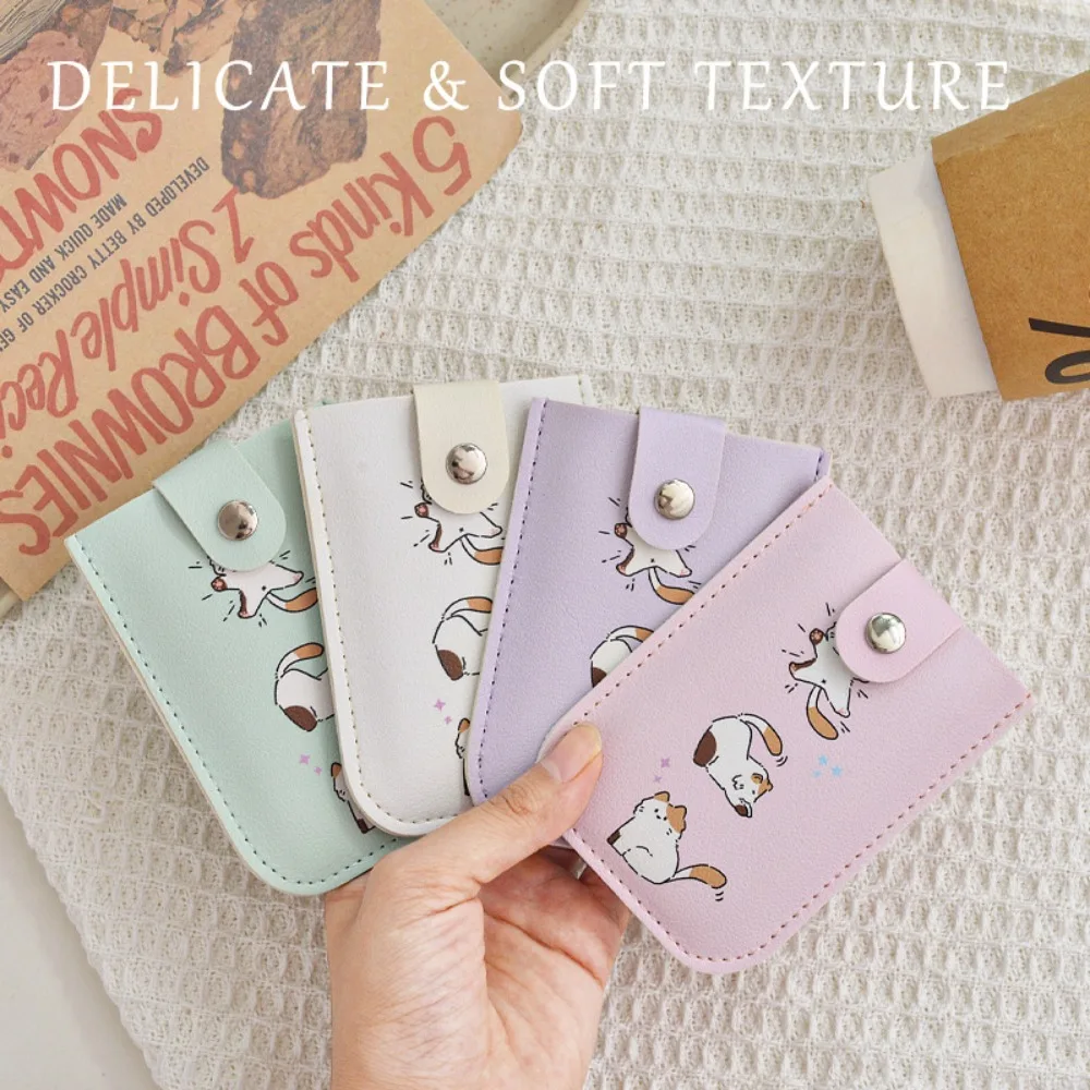 

New PU Card Holder Cat Ultra-thin Card Bag Anti-demagnetization Large-capacity Coin Purse