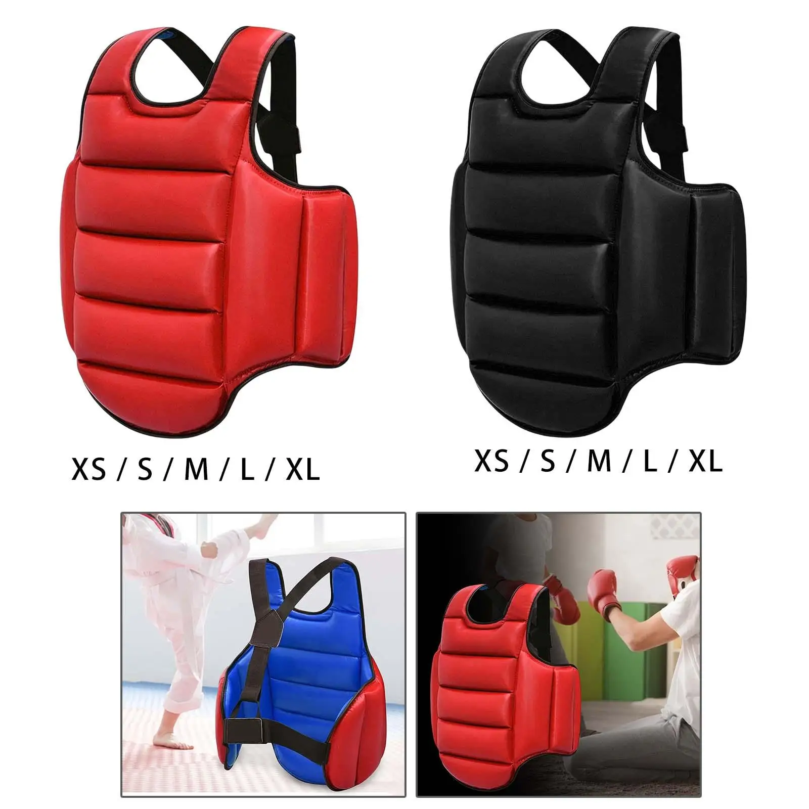 Omkeerbare Taekwondo Protector Vest Verstelbare Shield Karate Borst Guard Voor Volwassenen Kids Vechtsporten Zware Ponsen Muay Thai