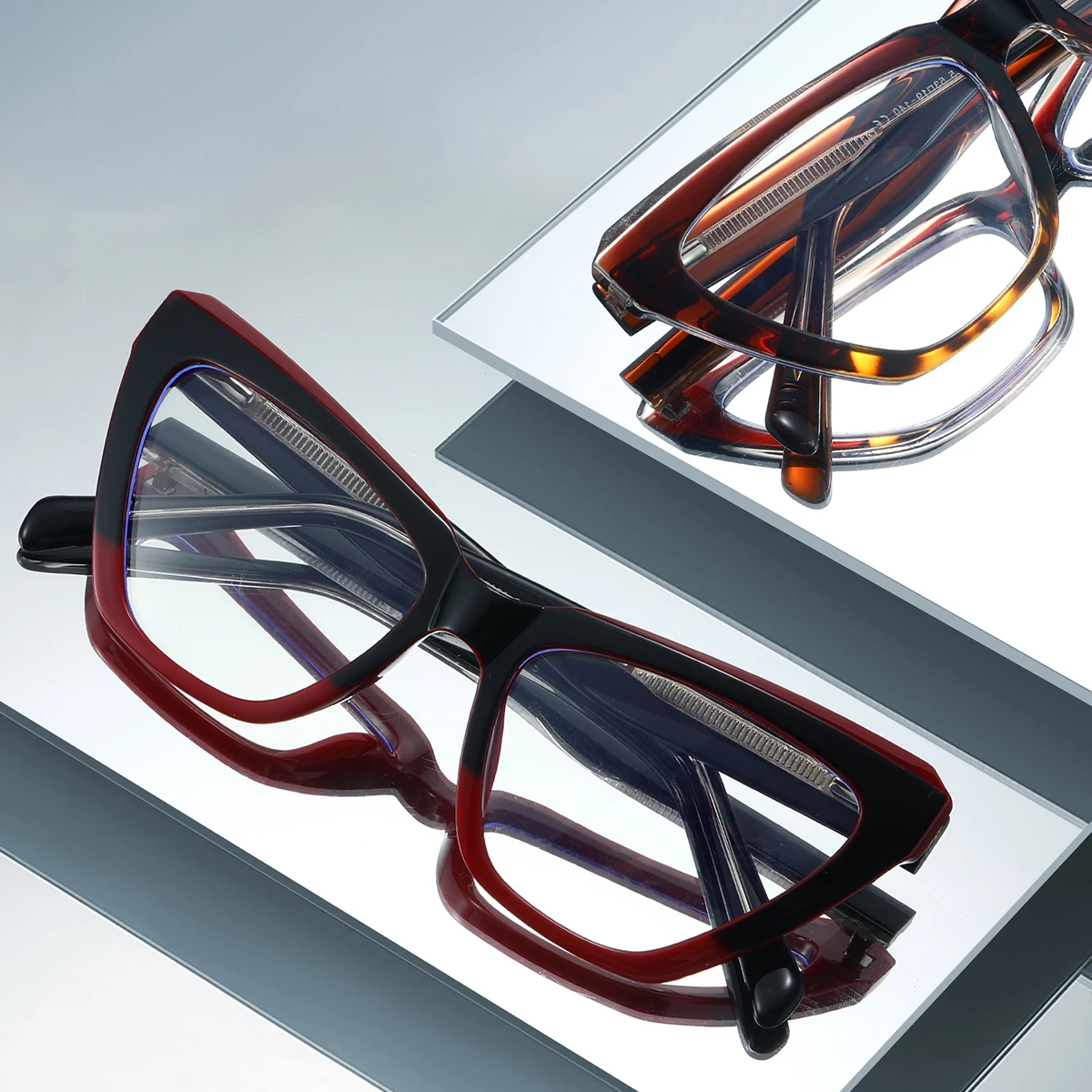 JMISUS 2025 موضة Cateye نظارات طبية الربيع الساق قصر النظر نظارات خلات فراشة النظارات التقدمية للنساء