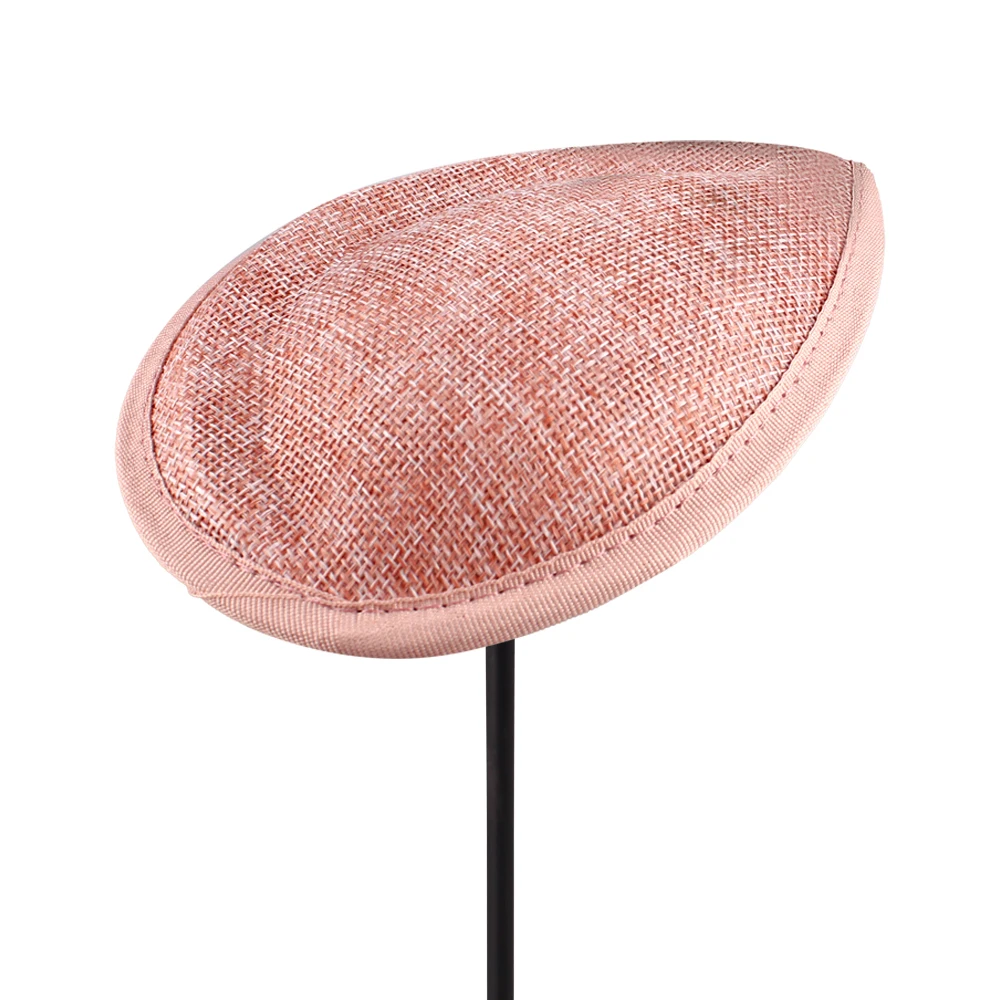 16cm colorful Teardrop Fascinator Hat Base Imitation Linen Millinery Base Women Cocktail Hat hair Accessory DIY Craft Material