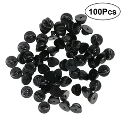 25/50/100Pcs PVC Rubber Pin Backs Butterfly Clutch Tie Tack Lapel Holder Clasp Pin Cap Keepers for Uniform Badges Replacements