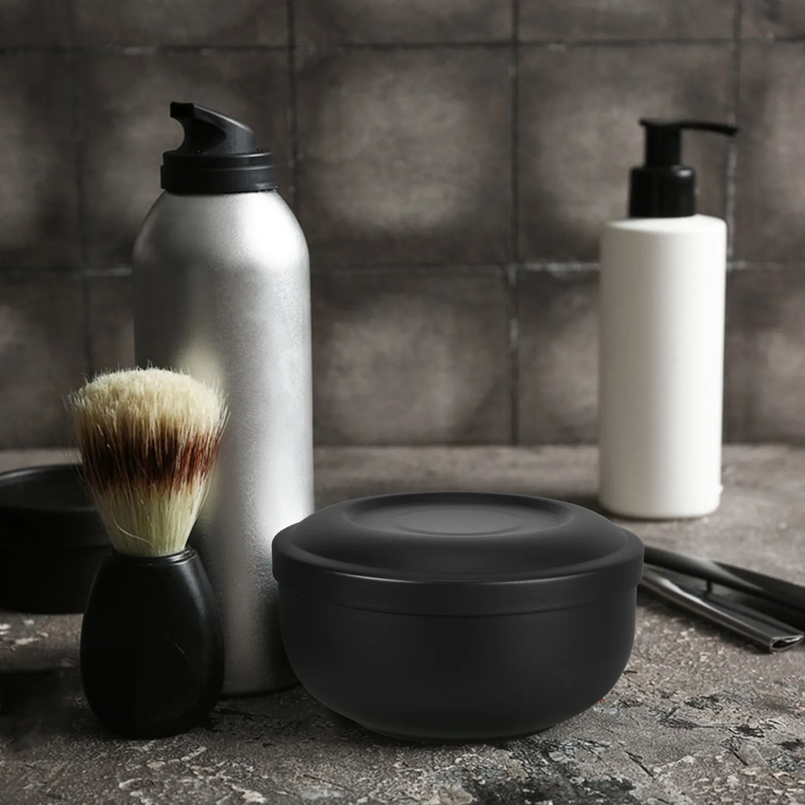 Metal Shaving Soap Bowl Stainless Steel Lid Compact Brush Stand Classic Shaving Tool for Home Travel Shave Cup for Men