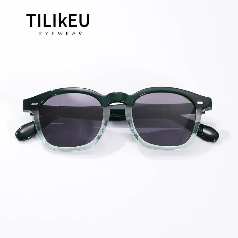 

New Popular Europe and American Acetate Vintage Sunglasses for Men Brand Designer Square Travel Sunscreen Women Sunglasses UV400