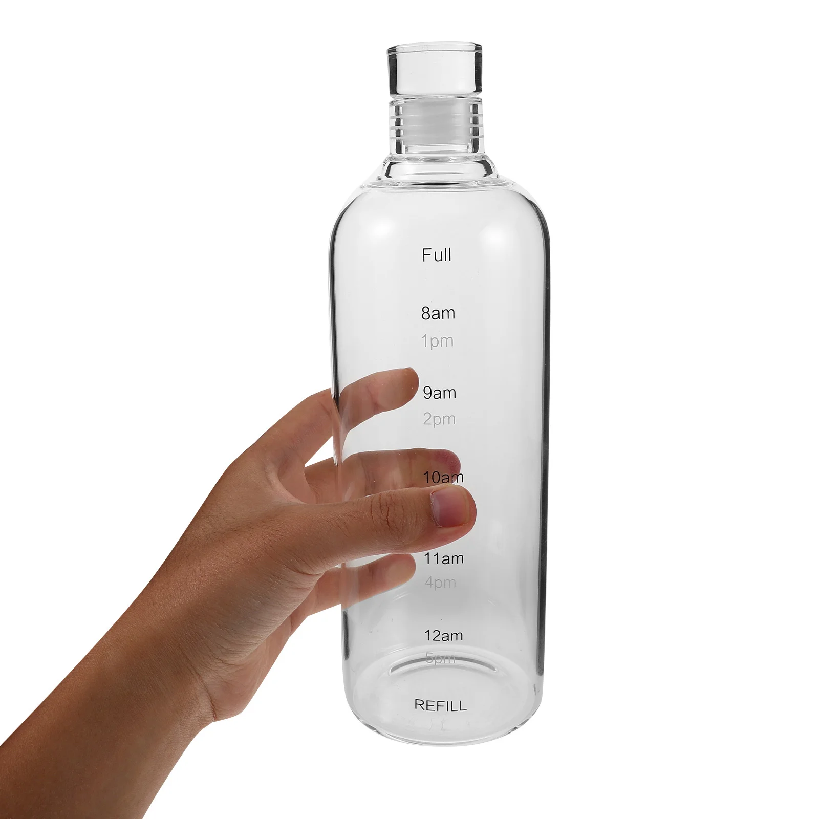 

1000Ml Glass Water Tumbler with Time Indicators Clear Reusable Drinking Bottle for Home Office Workout Hydration Needs