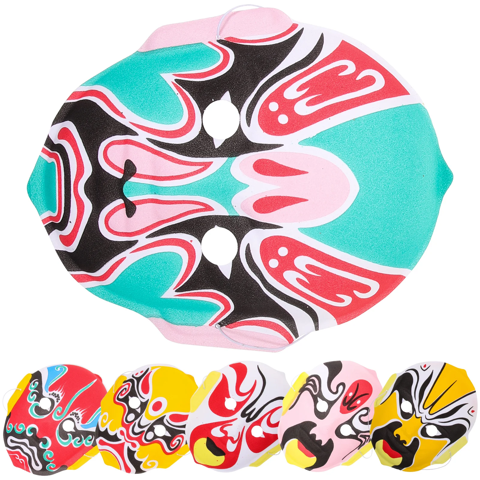 

6pcs Face Changing Mask Flocking Sichuan Opera Chinese Cosplay Halloween Party Supplies Masks Theater Accessories Decorative