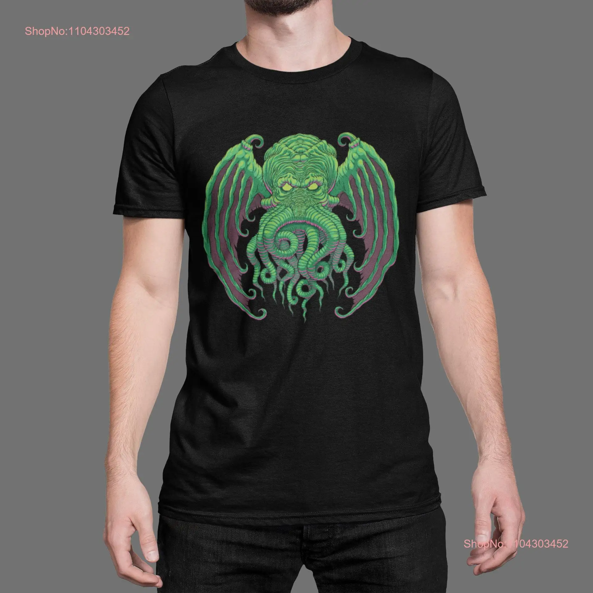 Mythos Cthulhu T Shirt Lovecraft Horror Monster Evil Dark Eldritch Stygian Tentacles long or short sleeves