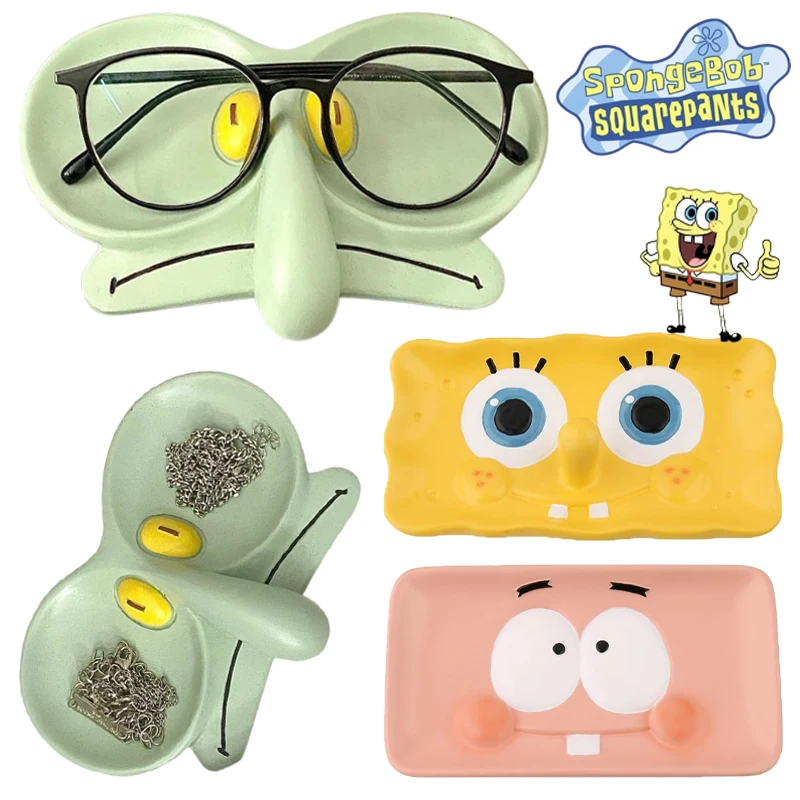 SpongeBob Squidward Storage Box Desktop Shelf Creative Eyeglass Storage Key Jewellery Tray Kids Home Decorative Ornaments Toy