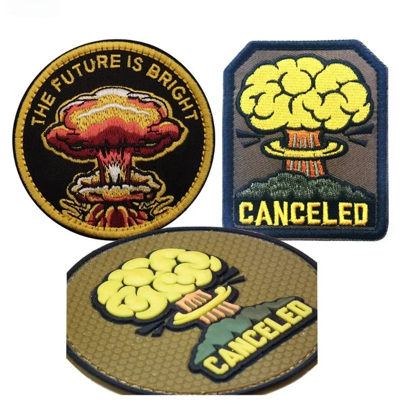 Back To The Future Nuclear Explosion PVC Embroidered Hook & Loop Patches for Clothing Armband Tactical Morale Badge on Backpack