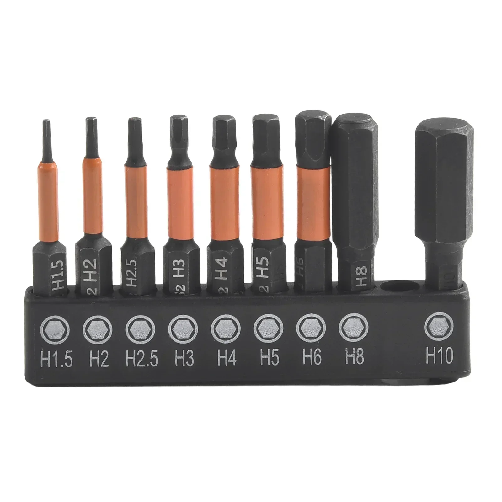 9pcs Precision Hex Screwdriver Bits With Magnetic Tip Versatile 1/4 Inch Shank Reduces Swinging For Accurate And Efficient Work