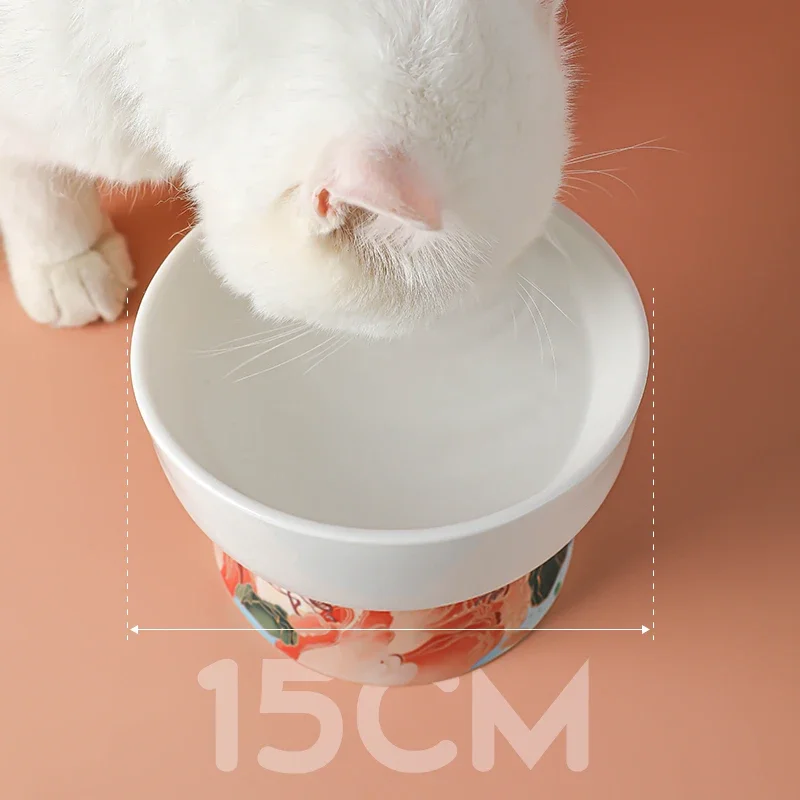 Chinese Style Cat Bowl Ceramic Pet Food Water Feeders Elevated Cats Drinking Eating Supplies Small Dogs Feeding Products