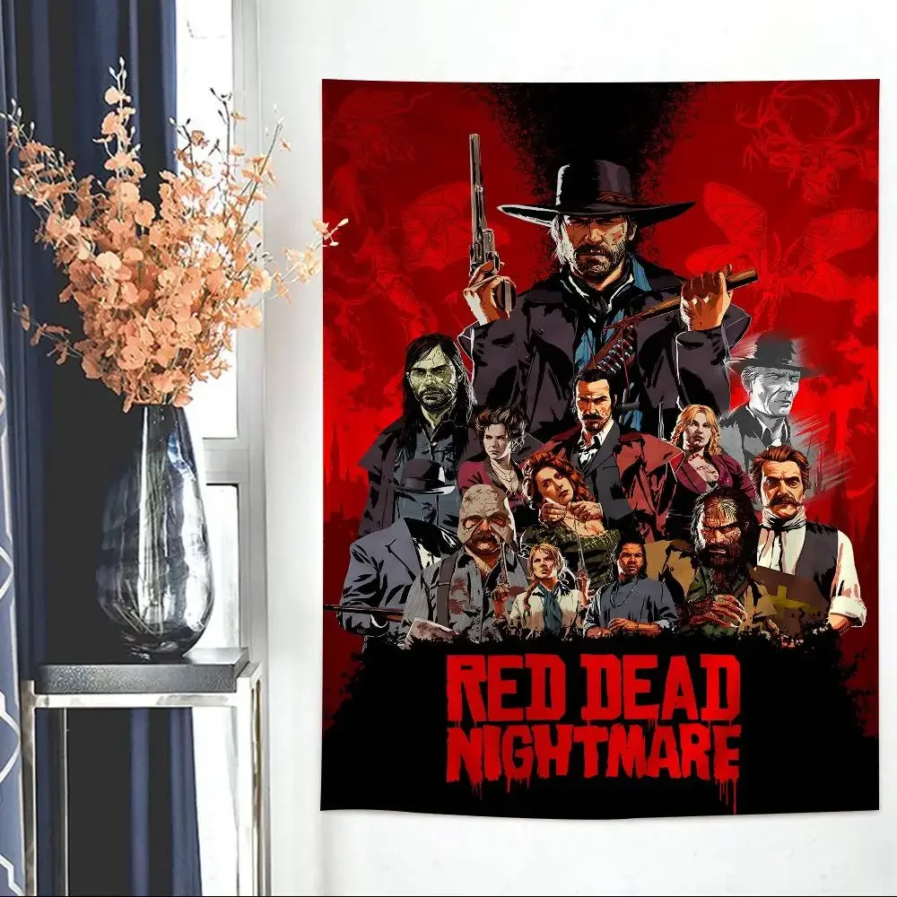 لعبة R-Red Dead Redemption 2 RDR2 معلقة البوهيمي نسيج البوهيمي مفروشات الحائط ماندالا Kawaii غرفة ديكور