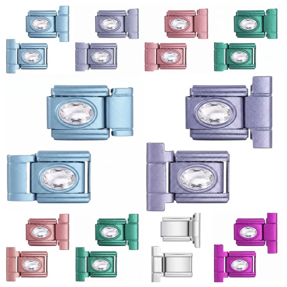 Matte Multi Color Zircon Watch Strap Connector Italian Charm Fit 7.5/10/12/14mm Link Bracelet Adopter DIY Making Beads Jewelry