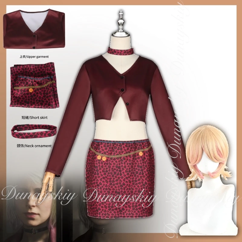 

Киesce Ridge Second Marria Косплей Игра Красный Топ Красная Облегающая Юбка Блондинка Парик Полный Комплект Костюма