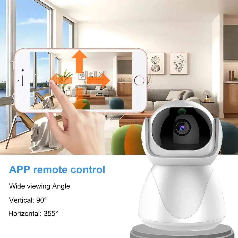 Cámara de seguridad interior WIFI de 5MP para mascotas con cámaras inteligentes TUYA para cámara de seguridad para el hogar para Monitor de bebé/pista automática con inclinación panorámica para personas mayores