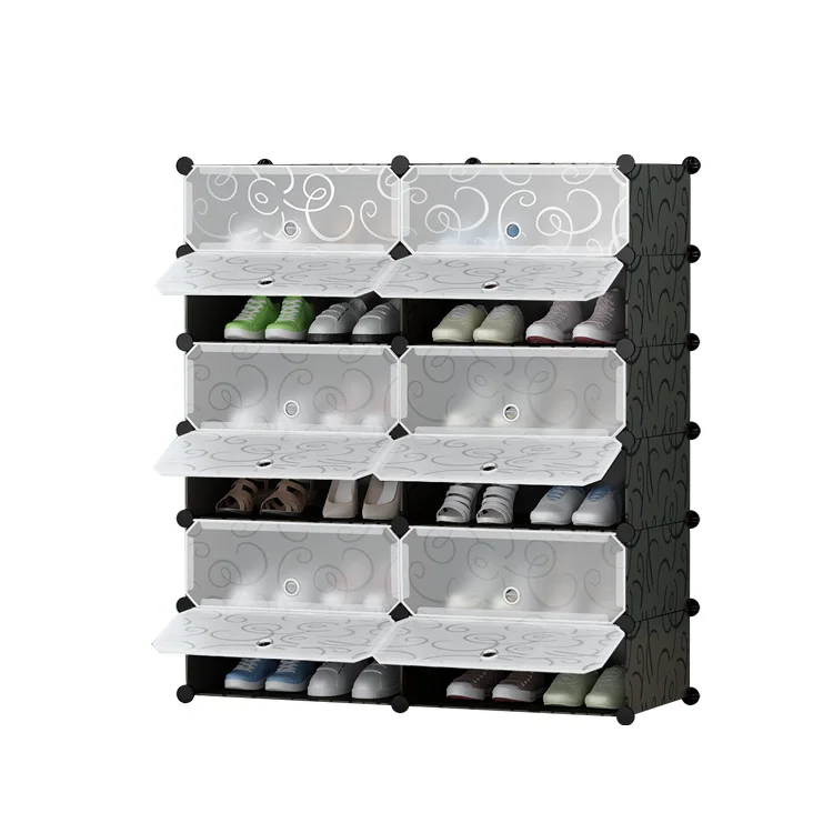 Multifunctional Shoe Rack Display Foldable Shoe Rack Black Metal Customized Living Room Modern Finish Furniture