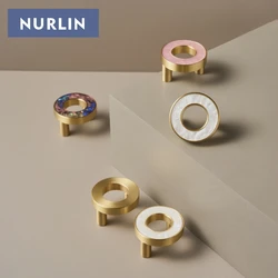 Nurlin Brass Ring Circular Cabinet Wardrobe Furniture Handle Double Hole Sturdy Suitable For Women And Children