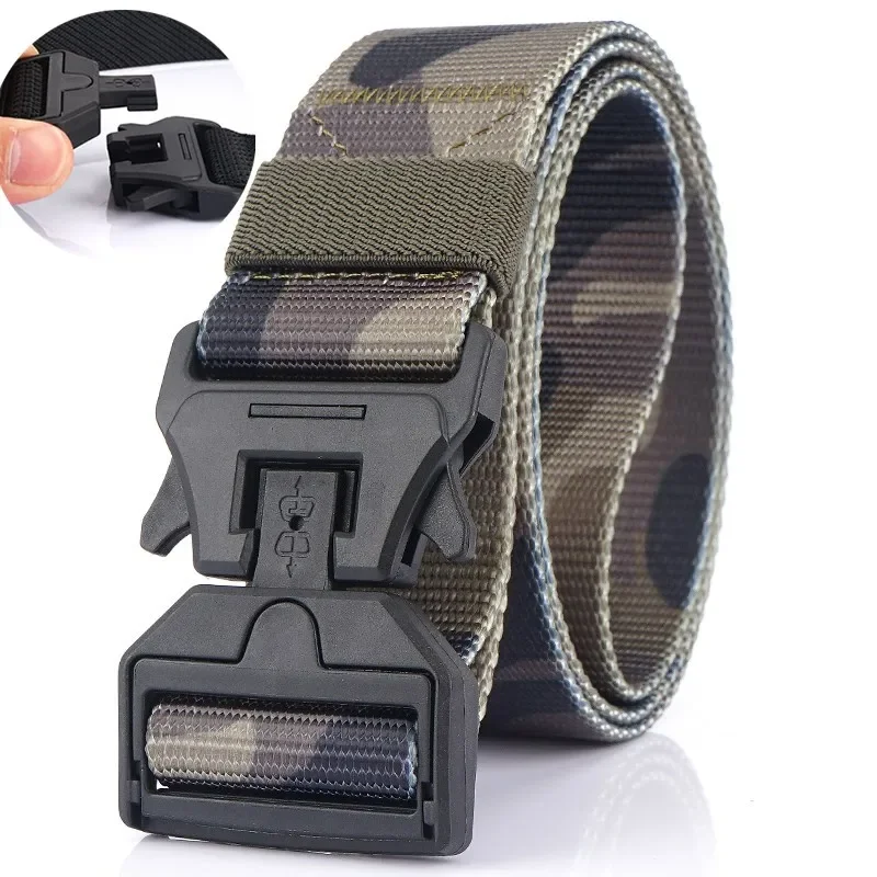 

Automatic Quick Unlock Nylon Tactical Belt Army Fan Outdoor Sports Training Hunting Military Belts Mens Leisure Waistband 125