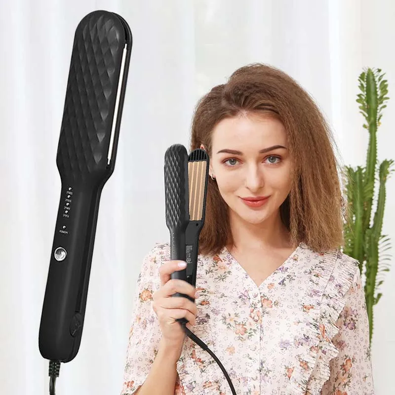 Professional Ceramic Corrugated Iron Fluffy Hair Curler 3D Hair Crimper Iron Corn Perm Splint Flat Iron Curling Styling Tool