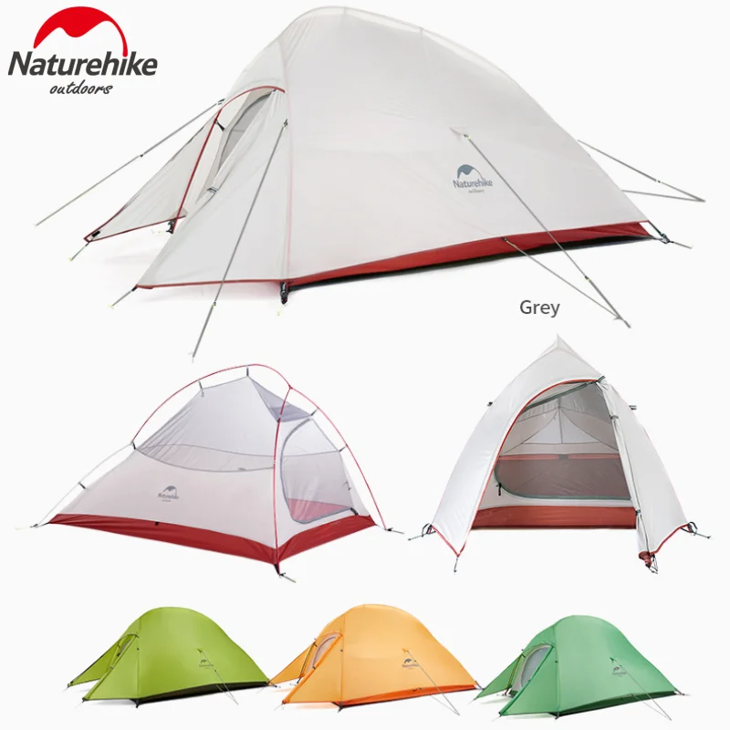 Naturehike  Cloud Up 1 Upgrade Camping Tent Ultralight 20D Silica Gel Double Layer green Tent for Hiking Travel Picnic Outdoor