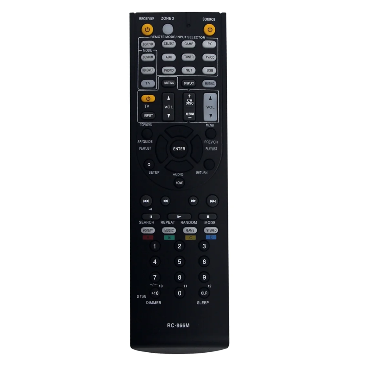 ABUORC-866M Remote Control Replace for Onkyo AV Receiver RC866M TX-NR626 HT-RC560 RC-868M HT-S5300 HT-S6300 HT-S7300 HT-R391