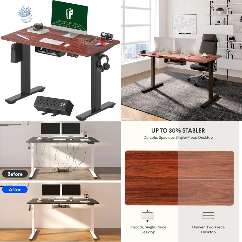 

Стоячий стол с электрической регулировкой по высоте, 40 x 24, цельный, зажимной удлинитель, прокладка кабелей для эргономичного рабочего пространства