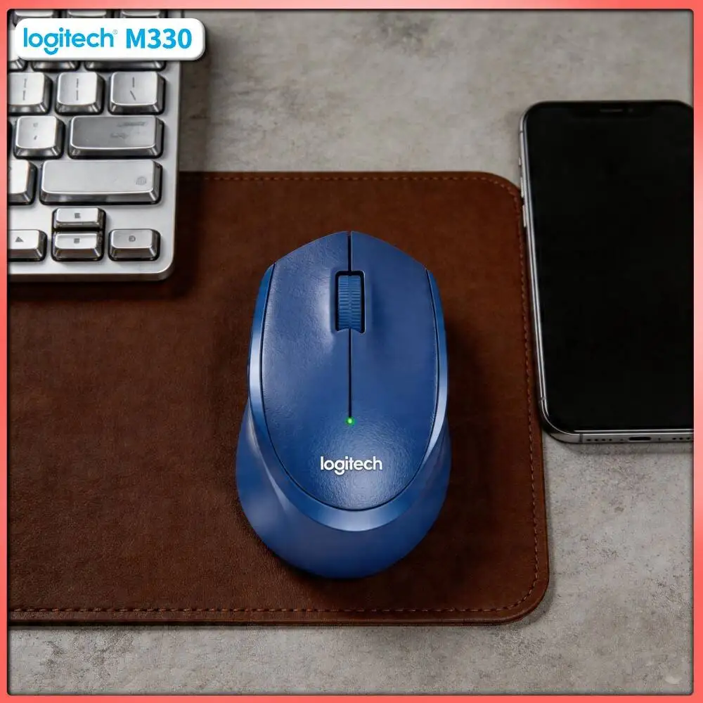 Logitech M330 Silent Cordless Mouse USB Nano Receiver 2.4GHz Narrow Grip for PC Mac Chromebook Workbench Stand