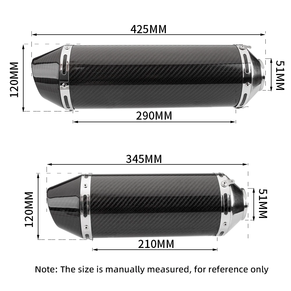 36-51mm M4 Universal Motorcycle Exhaust Pipe Muffler carbon fiber Escape Moto  for RC390 Z800 GSXR750 TMAX530 XMAX300