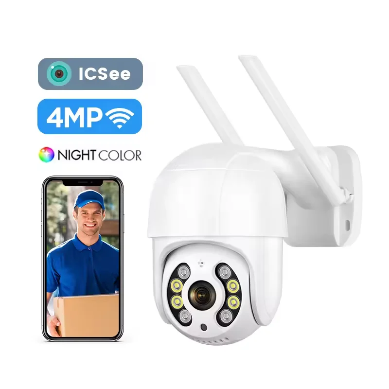 

4MP full hd intelligent automatic tracking wireless icsee ptz camera 360 panoramic view outdoor cctv security smart wifi camera