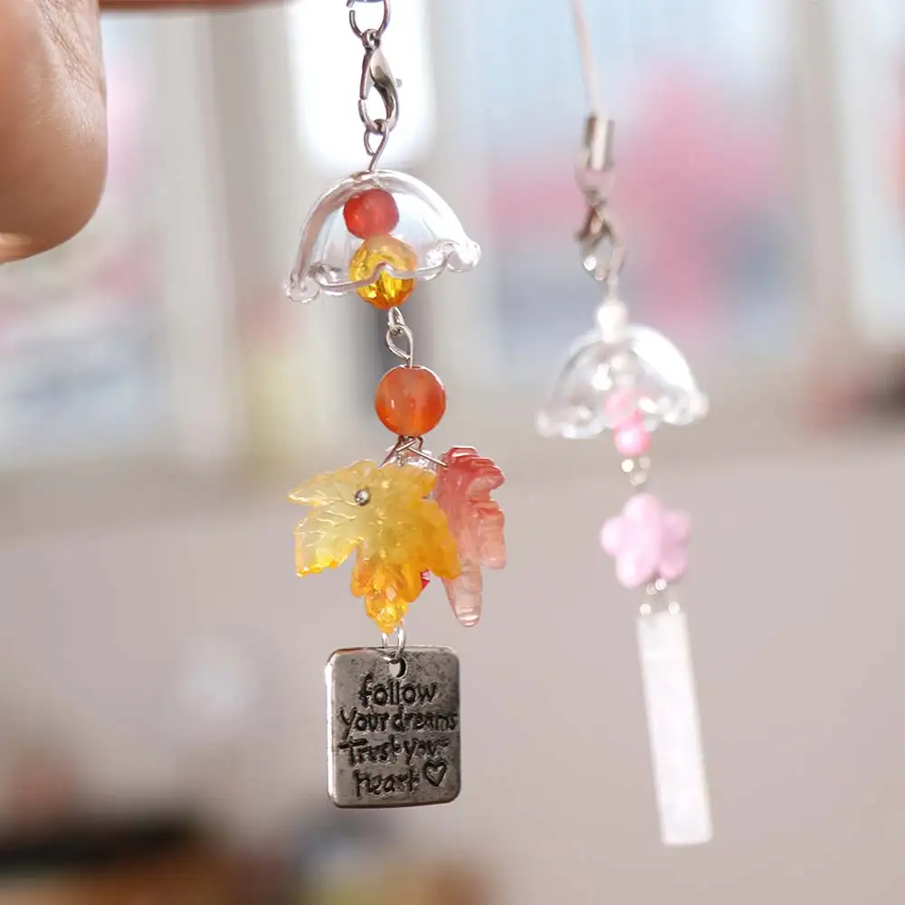 Star Wishing Bottle Wind Chime Pendant Phone Straps Bag Decorative Transparent Keychain Couple Gifts Kawaii Mobile Phone Lanyard