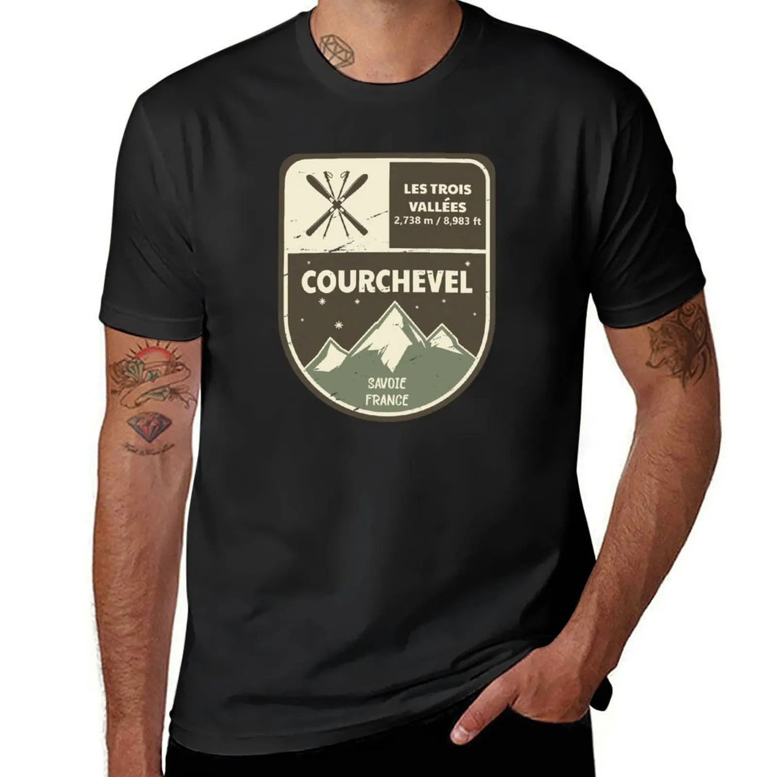 Courchevel Les Trois Vallees Savoie France T-Shirt summer clothes tees korean fashion men clothings