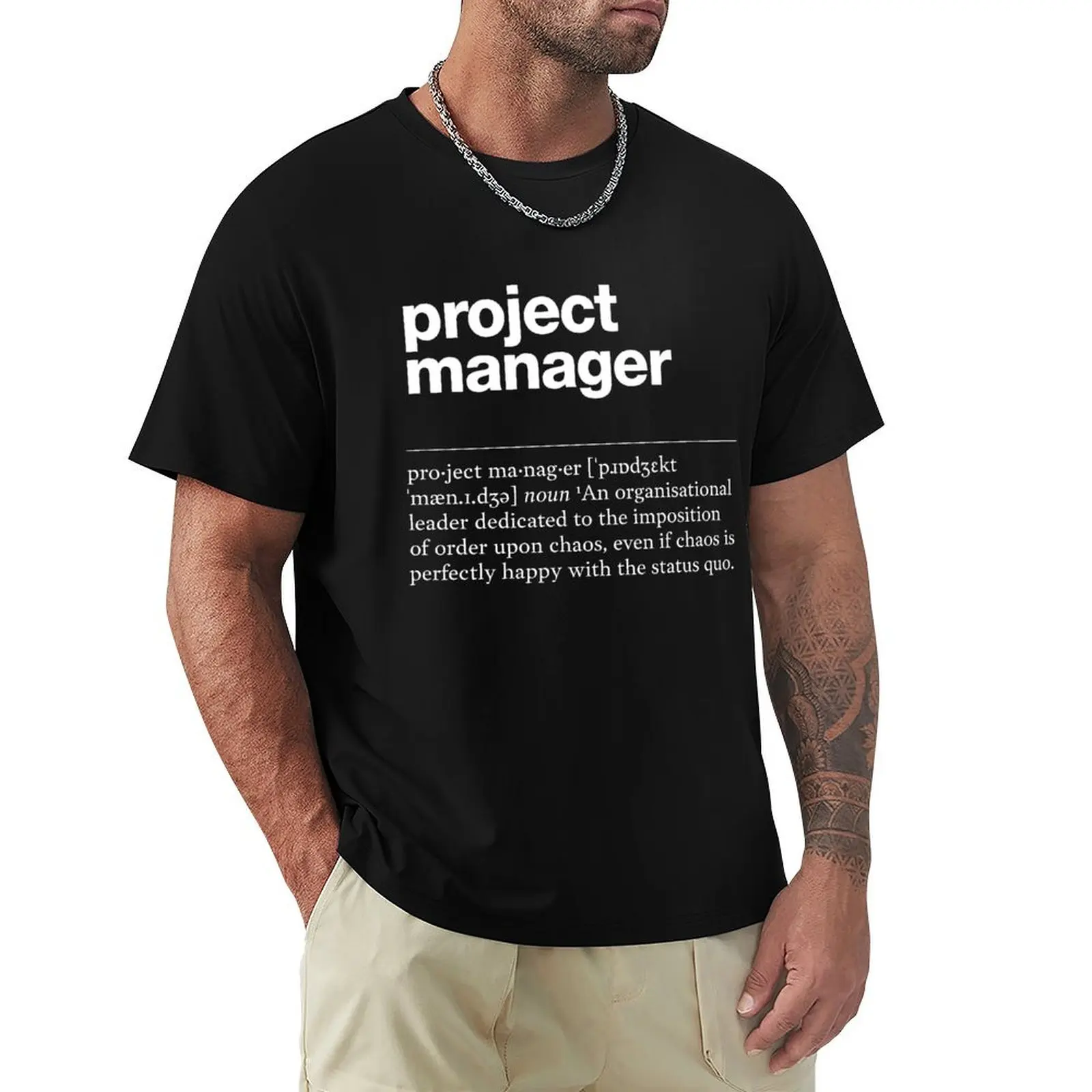 

Project manager funny job description, definition project manager T-Shirt plus size tops mens t shirt graphic