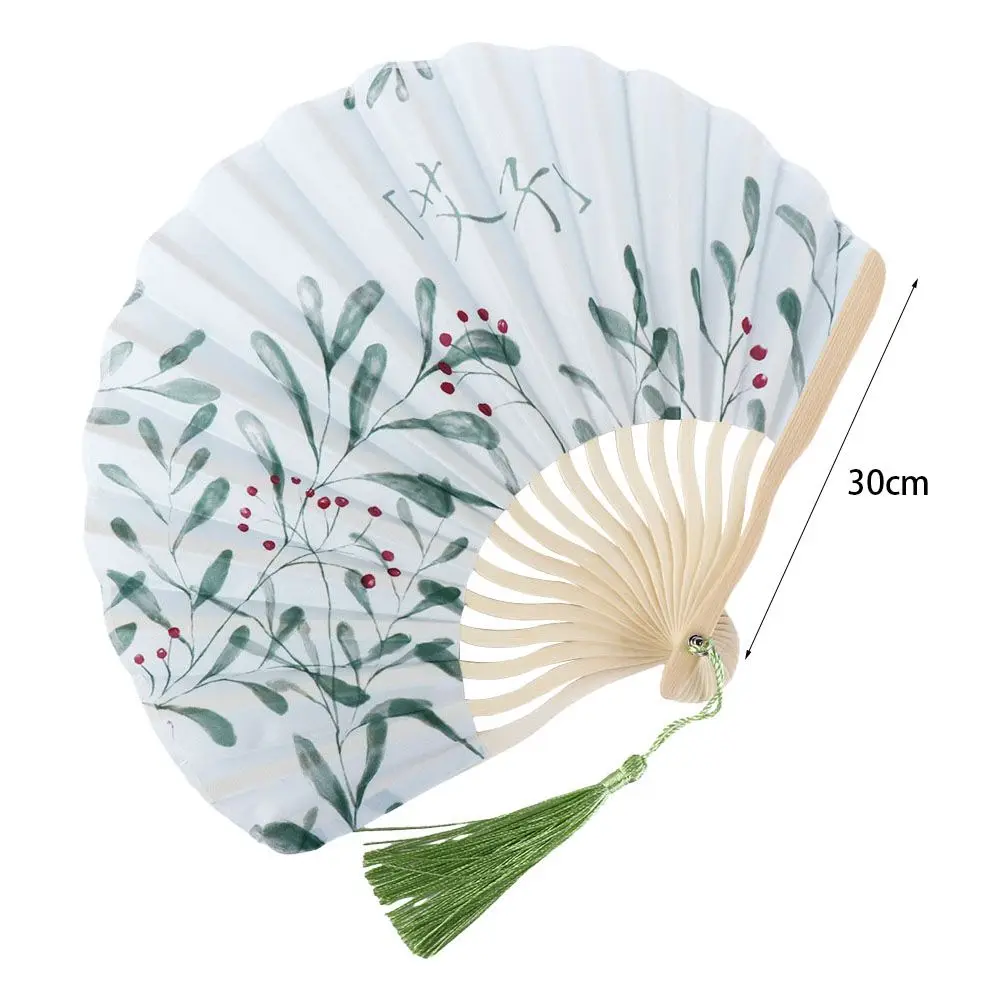 Classical Artistic Gift Sea Shell Shape Bamboo Craft Handicrafts Dance Fan Folding Fan Photography Prop Hand Fan