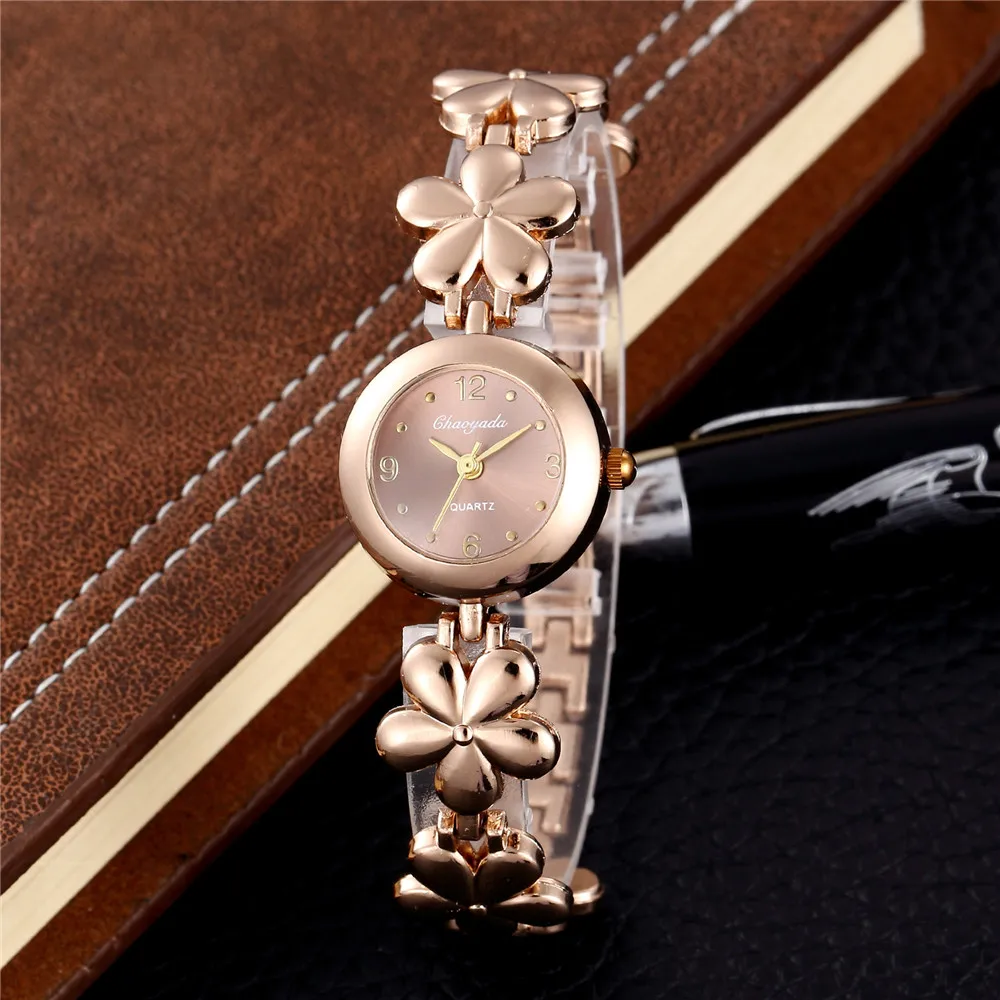 2023 New Luxury Brand Watch For Women Rose Gold Small Dial Steel Bracelet Analog Quartz Wrist Watches Gift Clock Montre Femme