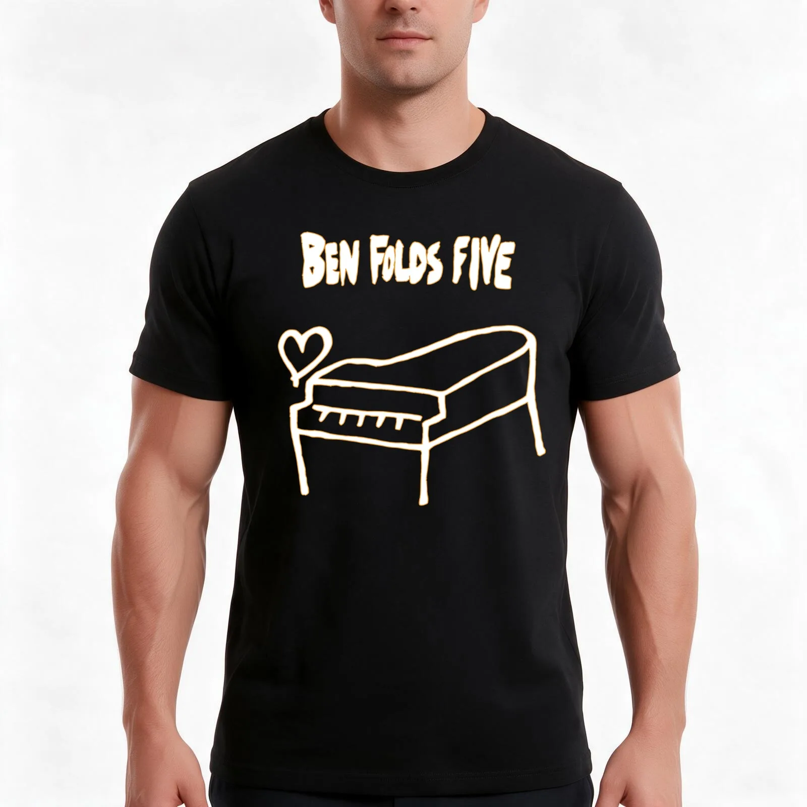 Ben Folds Five - Piano Logo T-Shirt Summer Casual Cotton Tee Oversized Streetwear Tops Vintage Graphic Print 100% Cotton