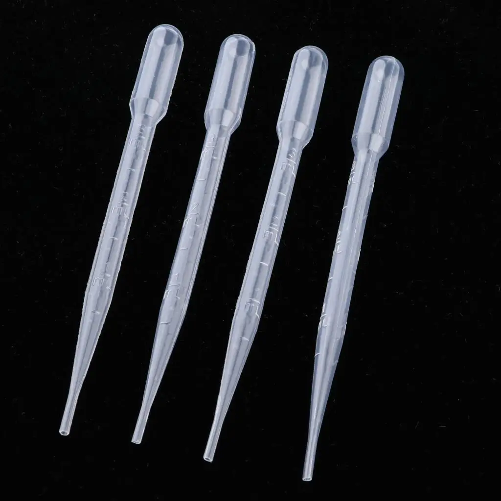Plastic Graduated Pipette Dropper 3ml Clear Transfer for Model Paint Hobbyist Mixing Accessories