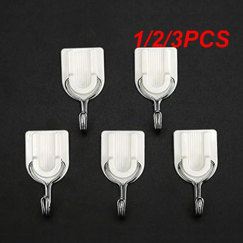 1/2/3PCS Adhesive Hook Not Damaging The Wall Smooth Adhesion White Cartoon Strong Sticky Furniture Supplies Wall Hooks