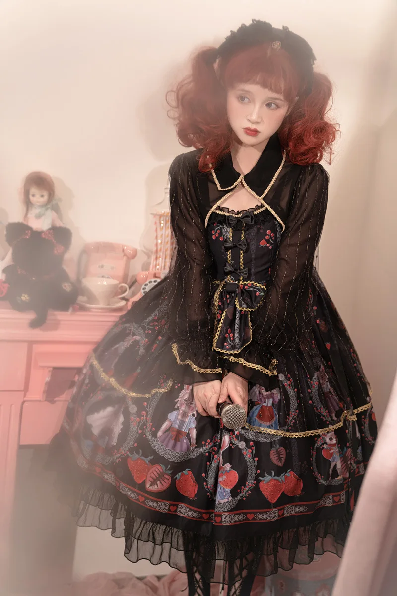 Original design lolita Dark style * Rabbit Order *jsk Soft girl halter dress