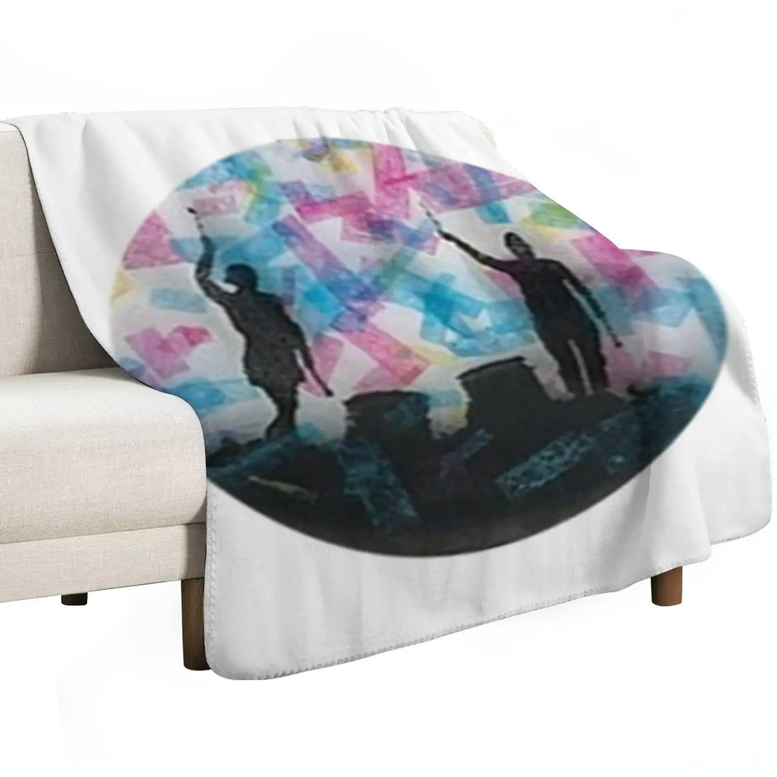 Silhouette Trees Confetti Throw Blanket Large Loose Thins Decoratives Stuffeds Bed covers Blankets