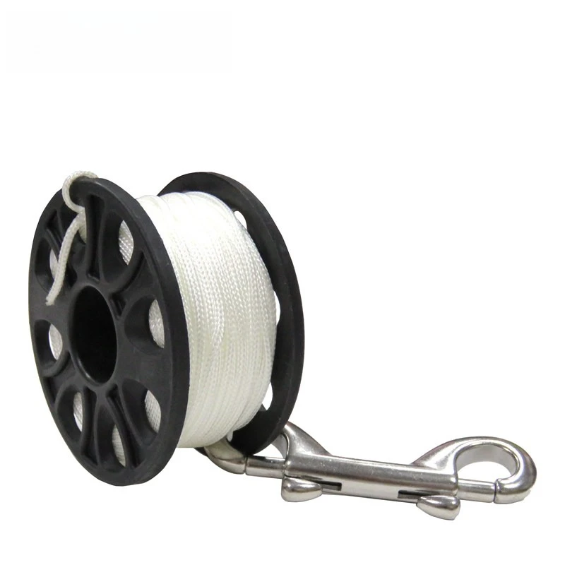 Scuba Diving POM Finger Spool 30m Line, SMB Spool for Sidemount & Backmount BCD, Optional With/Without Hook